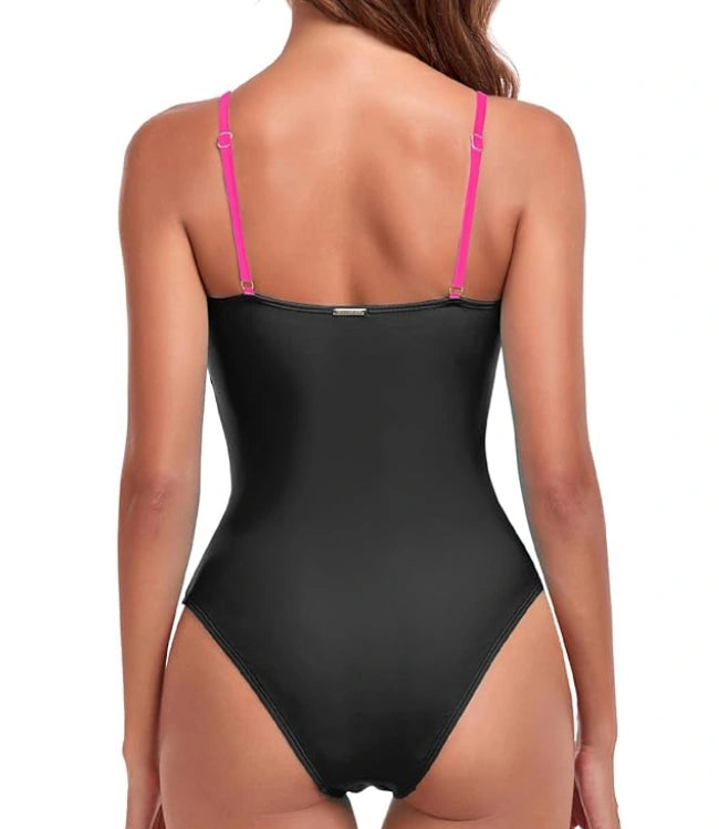 Women’s Geometric Cutout One-Piece Swimsuit