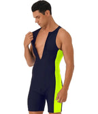 Athletic Spandex Jumpsuit with Front Zipper, Shorty Wetsuit & UPF 50+