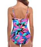 Floral Women’s Twist-Front Shirred One-Piece Swimsuit