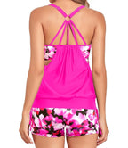 Pink Two-Piece Swimsuit with Tummy Control for Flattering Fit
