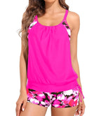 Pink Two-Piece Swimsuit with Tummy Control for Flattering Fit