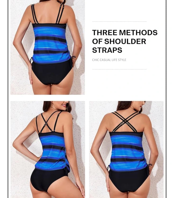 Women’s Two-Piece Strappy Tankini Swimsuit
