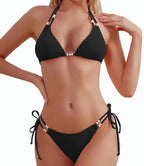 Black Triangle String Bikini Set