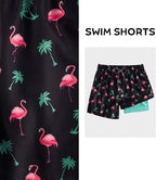 Quick-Dry Board Shorts with Liner & Elastic Waist