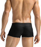 Black Square Leg Swim Brief Board Shorts