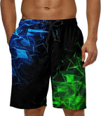 Black Board Shorts with Mesh Lining, Drawstring & Pockets