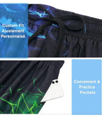 Black Board Shorts with Mesh Lining, Drawstring & Pockets