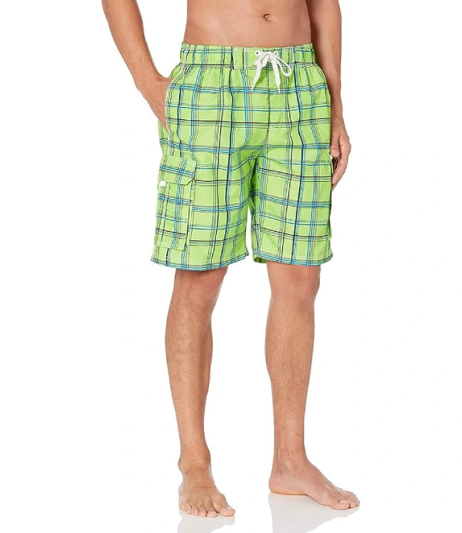 Green Men’s Big Miles Extended-Size Swim Trunks