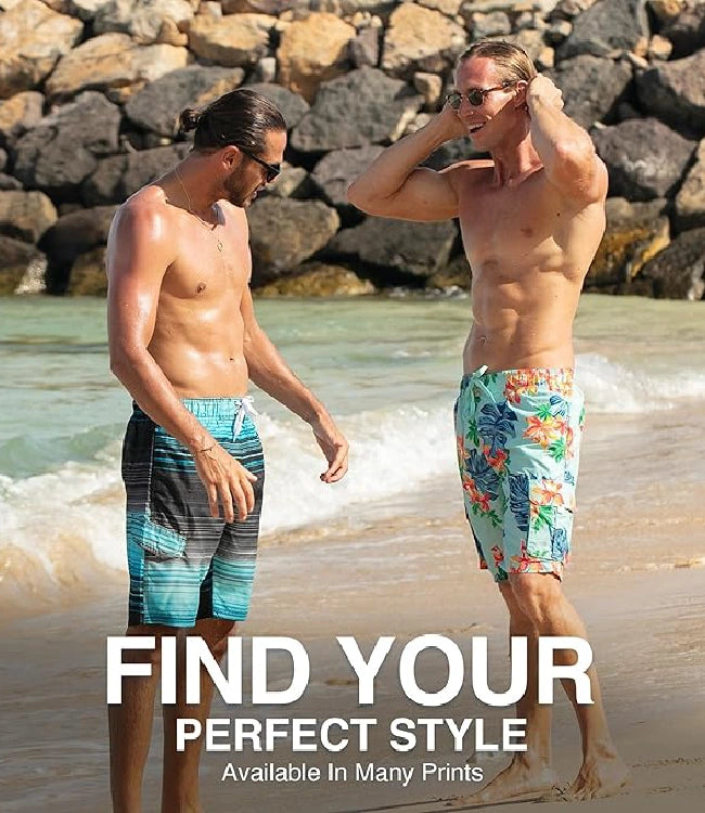 Floral Men’s Big Miles Extended-Size Swim Trunks