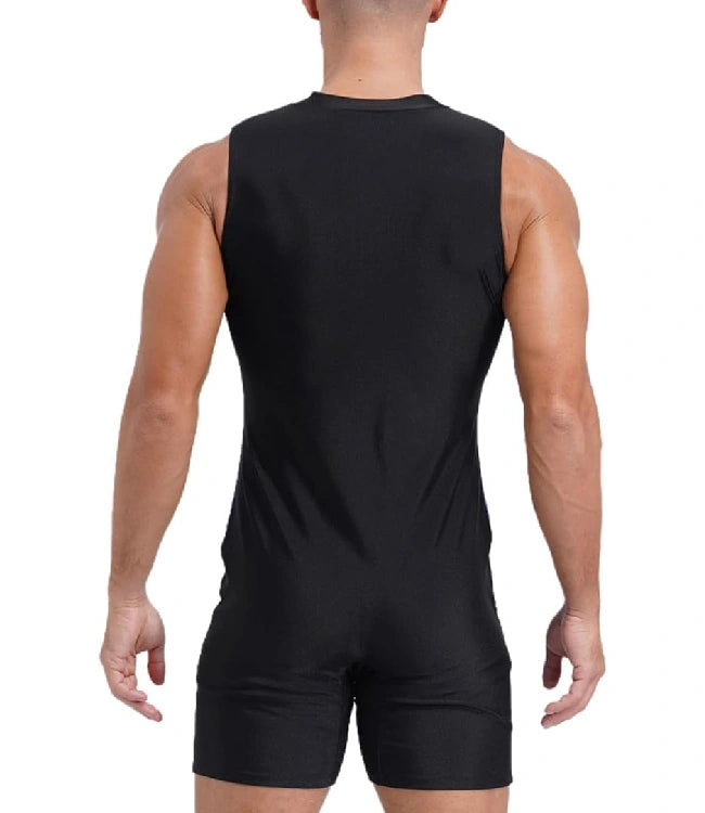 Purple Sleeveless Front-Zip Bathing Suit Shorty Wetsuit