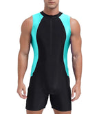 Men’s Sleeveless Front Zipper Athletic Swim Suit