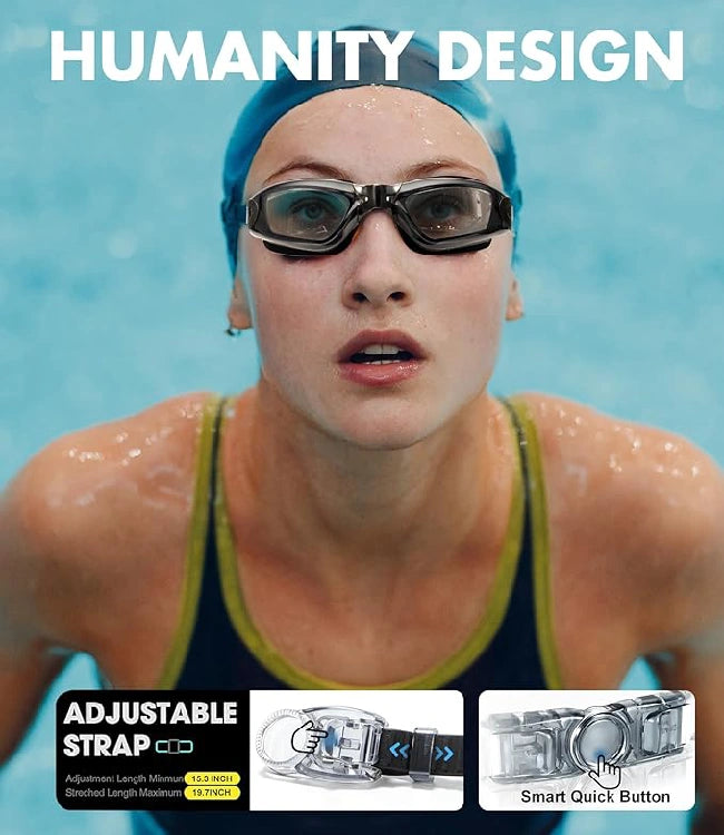 Anti-Fog Pool Goggles with UV400 Protection & No-Leak Seal - Pack of 2