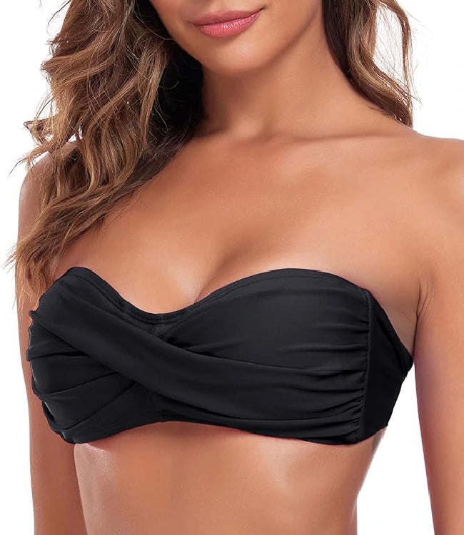 Black Strapless Bikini Top – Women’s Swim Suit