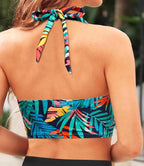Floral High Neck Swimwear Bikini Top