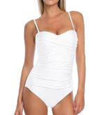Women’s Twist-Front Shirred One-Piece Swimsuit