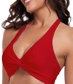 Twist Front Bikini Swimwear - Red