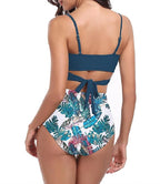 High-Waist Two-Piece Bikini Set - Grey