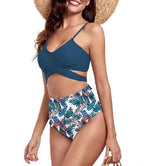 High-Waist Two-Piece Bikini Set - Grey