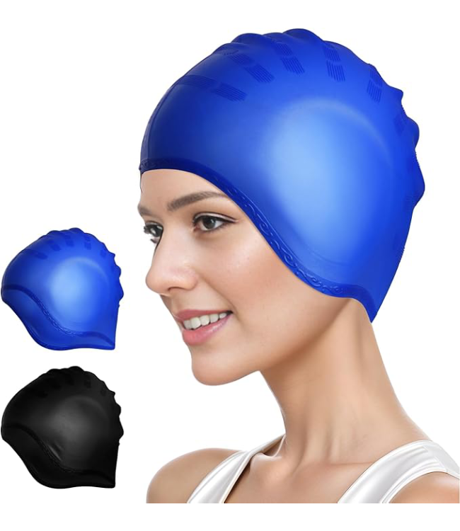 2 Pack Silicone Swim Cap